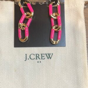J. Crew Pink and Gold Chain Link Earrings